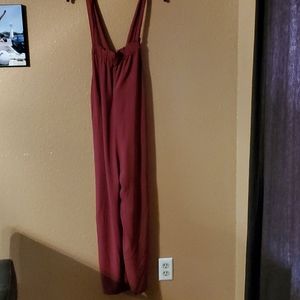 Burgundy jump suit